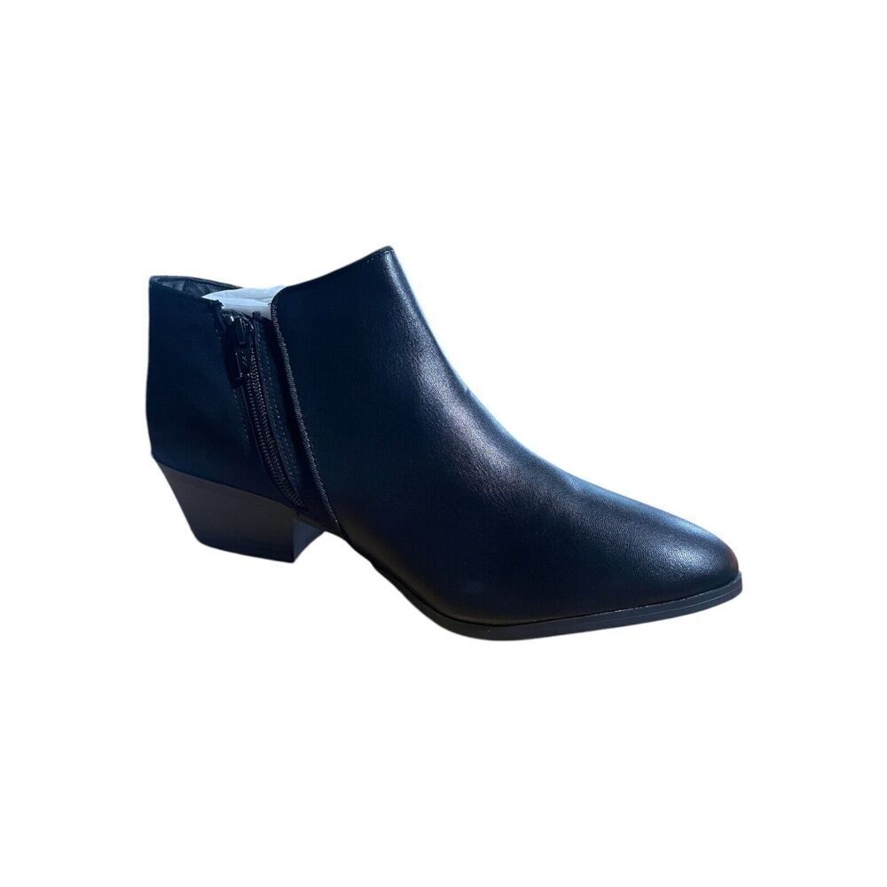 Style & Co Womens Booties 12M Wiley Black Faux Leather